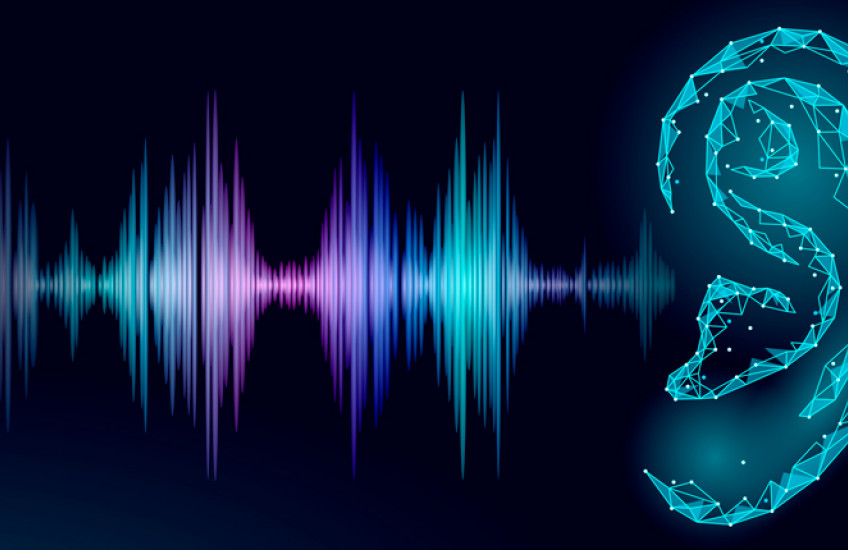 Illustration of sound wave and ear