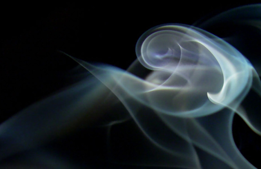 Swirling spiral of smoke