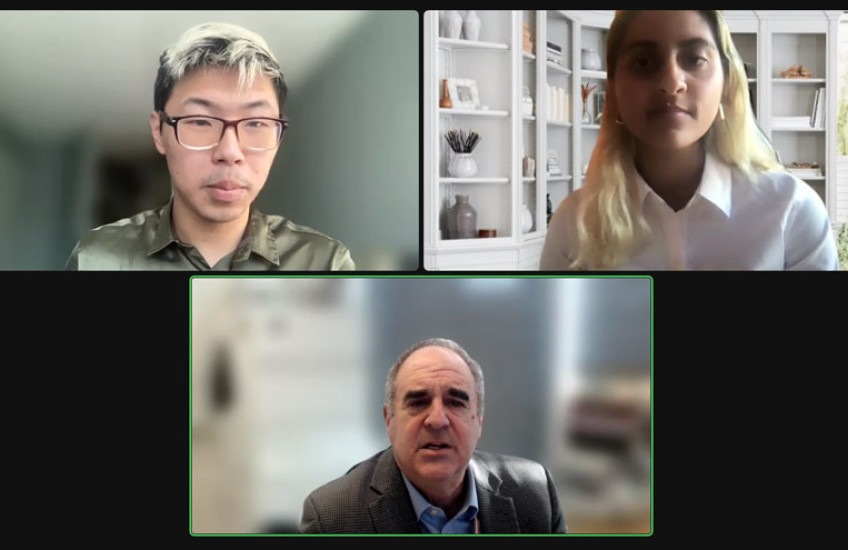 Screengrab of Li, Kamal, and Katz