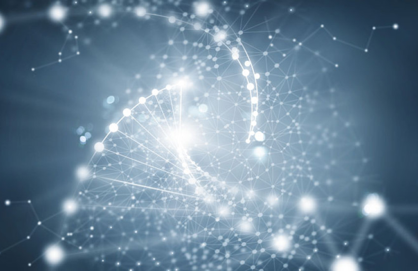 Abstract of DNA spiraling to center of image