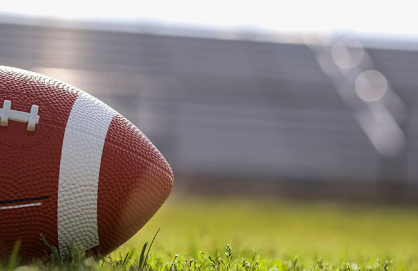 Close up photo of a football
