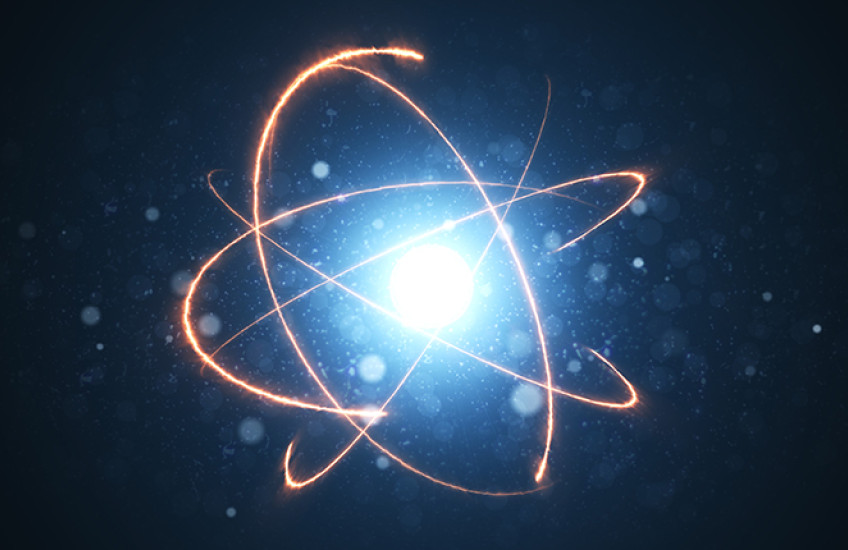 illustration of an atom with electrons orbiting it