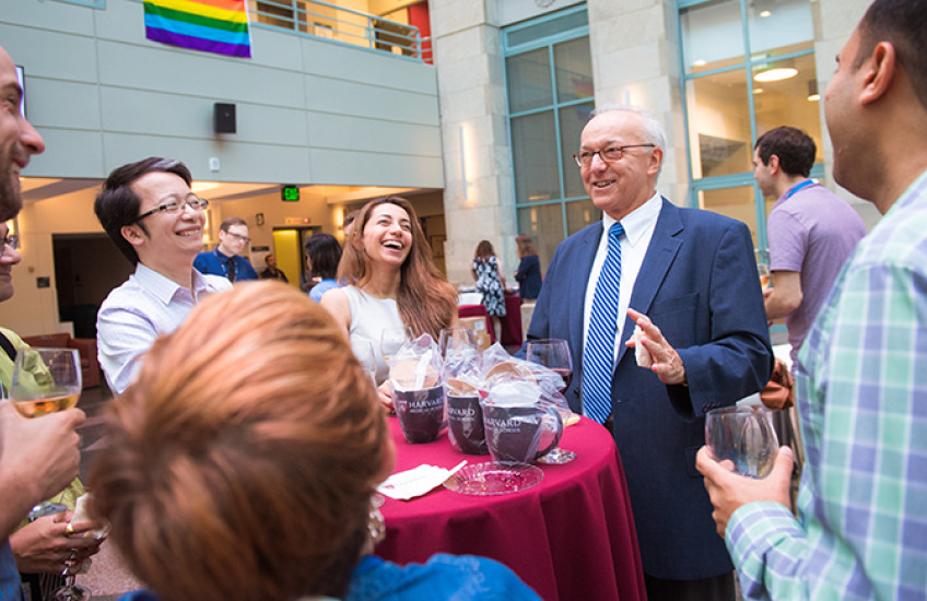 Dean Daley with residents and fellows