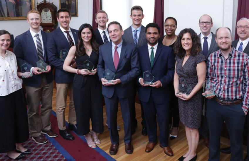 Recipients of the 2019 Dean's Community Service Awards.  Image: Jeff Thiebauth