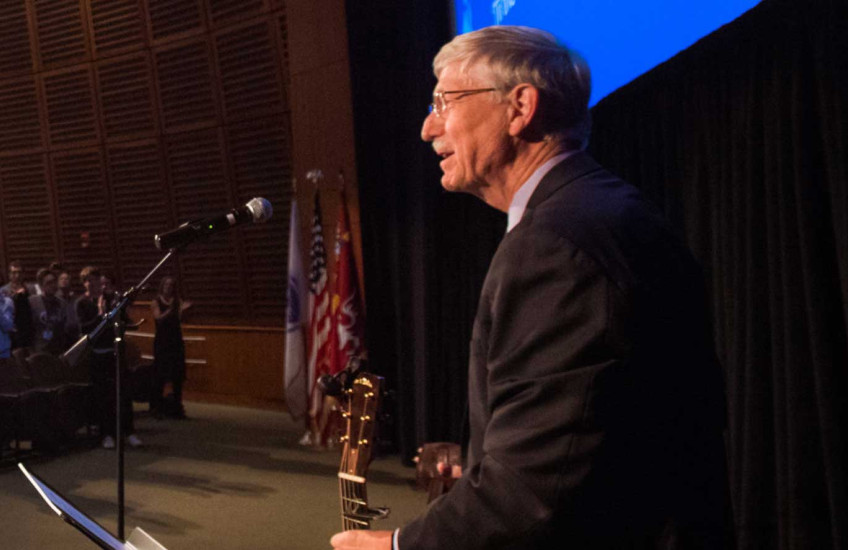 Francis Collins with guitar 