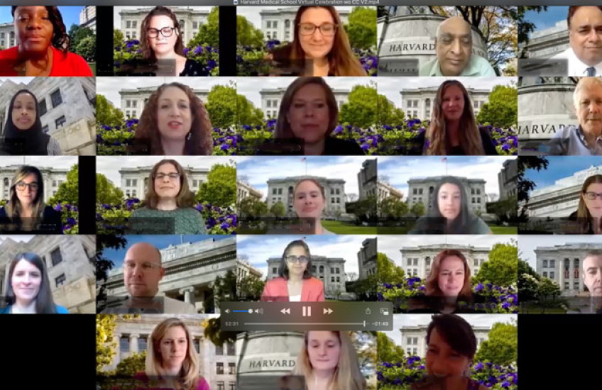 Screen shot of Zoom call master's graduation