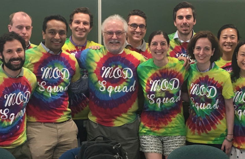 Participants in the boot camp posing with Thomas Michel