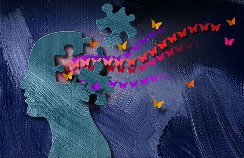 brain with butterflies