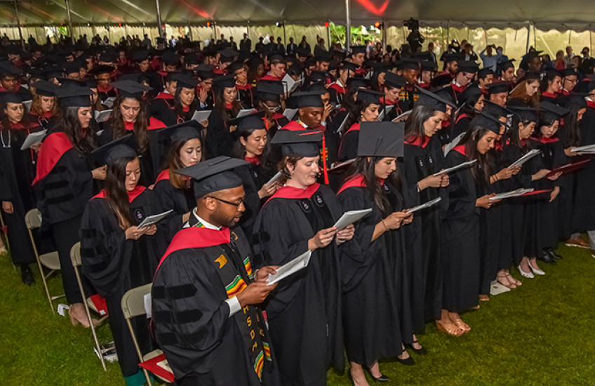 Class of 2019 reading the class oath