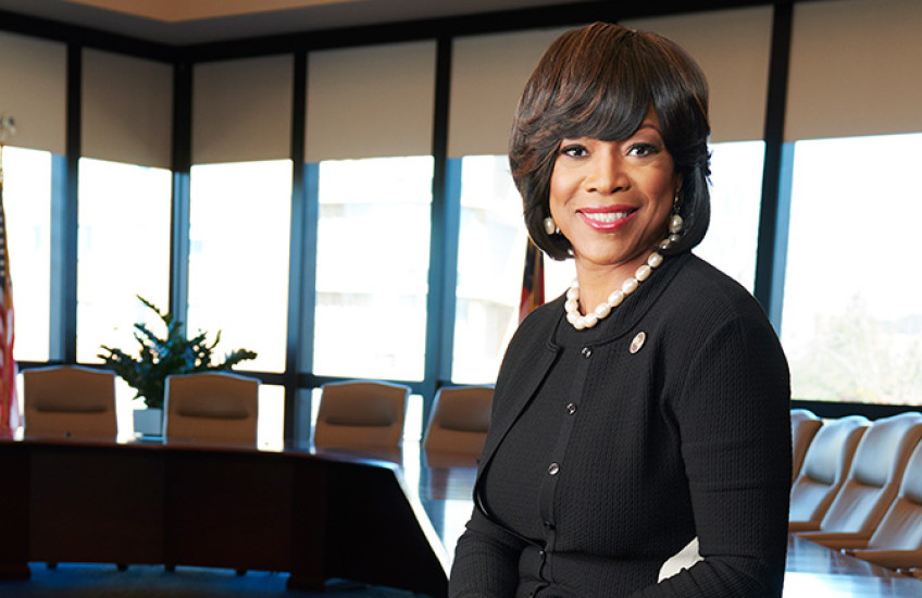 Valerie Montgomery Rice in board room