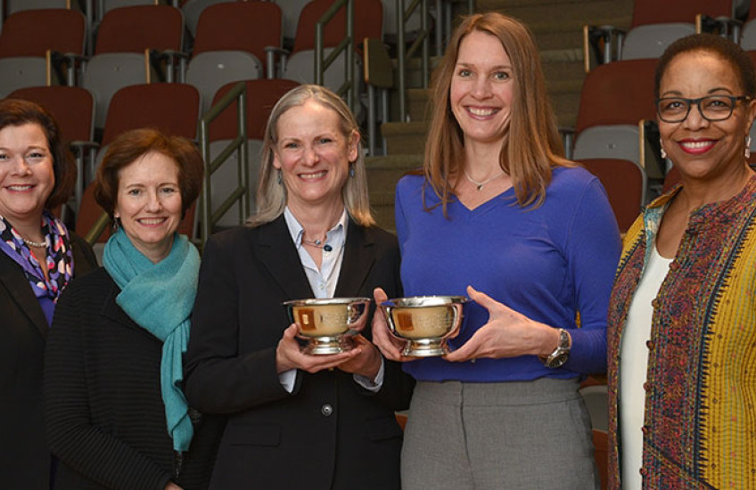 From left: Kathleen McDaniel, Lisa Muto, Patricia Cunningham, Sara Kiarsis and Joan Reede. 