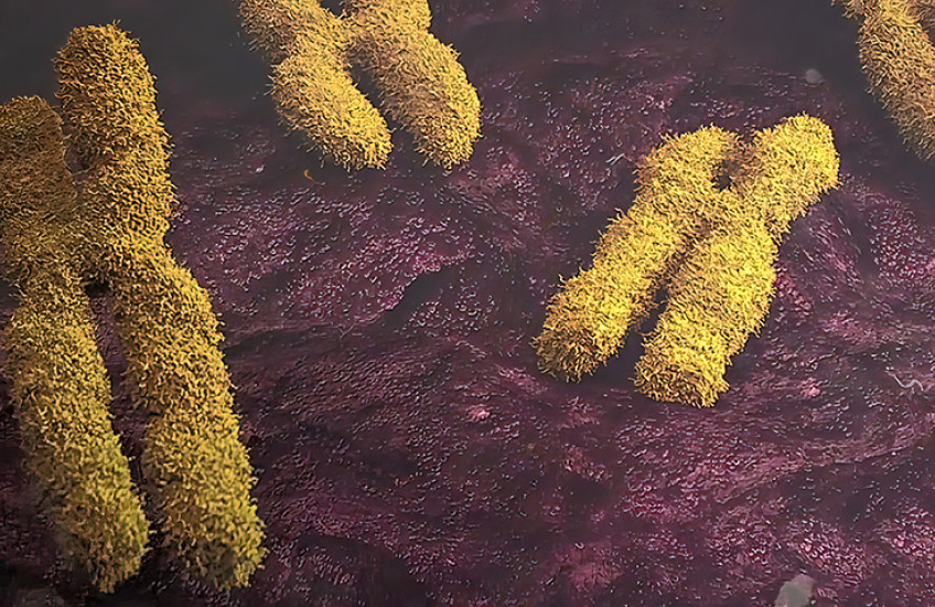 illustration of three x-shaped chromosomes