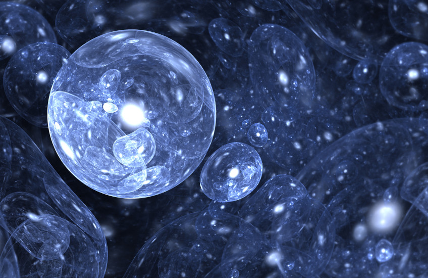 Stylized oxygen molecule colorized blue