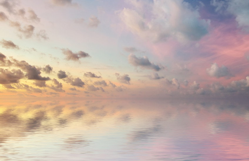 Pastel sunset over water