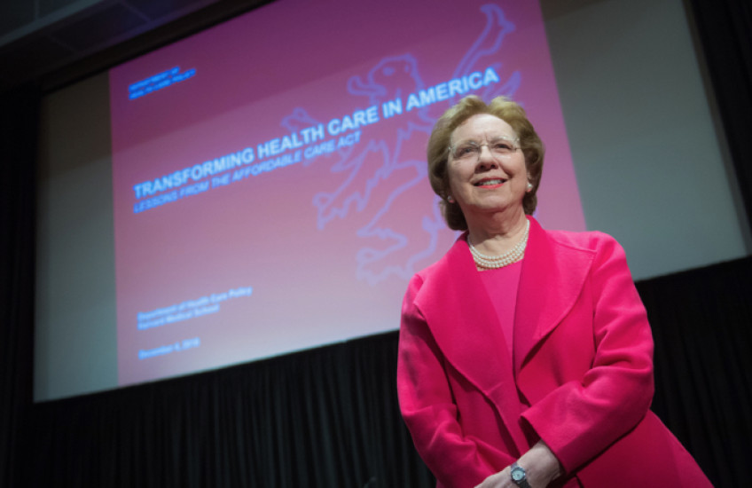 Barbara McNeil, the Ridley Watts Professor of Health Care Policy on stage.                                   