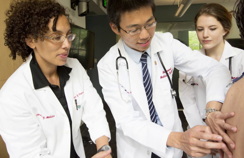 Med Students observe a patient