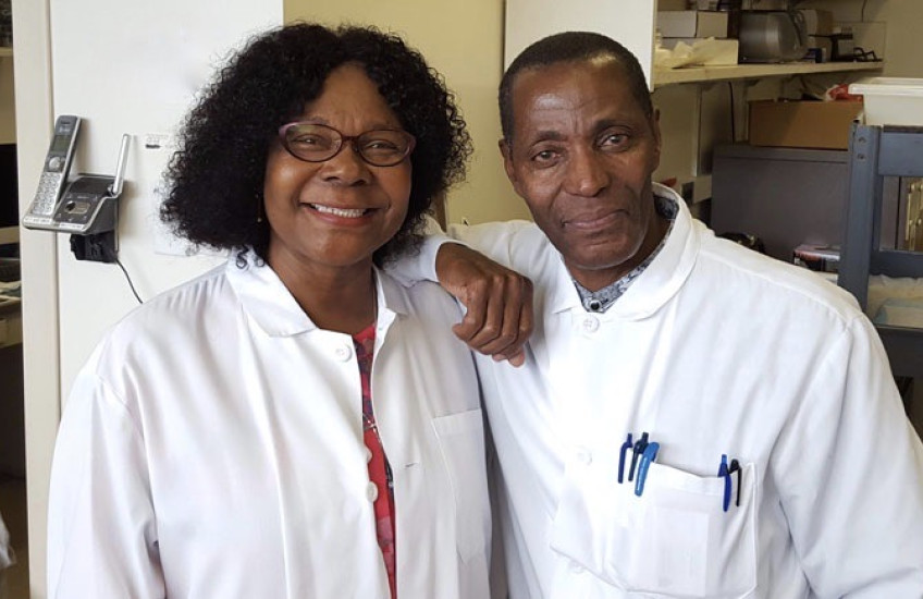 Lunadel and Hemsley Matthews in the lab