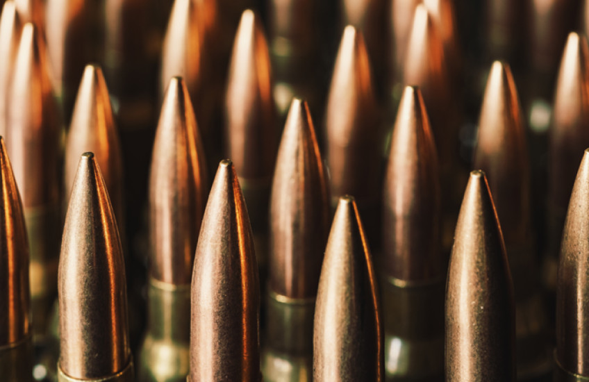 A geometric pattern of bullets.