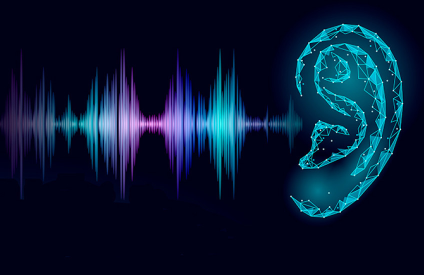 Illustration of sound wave and ear