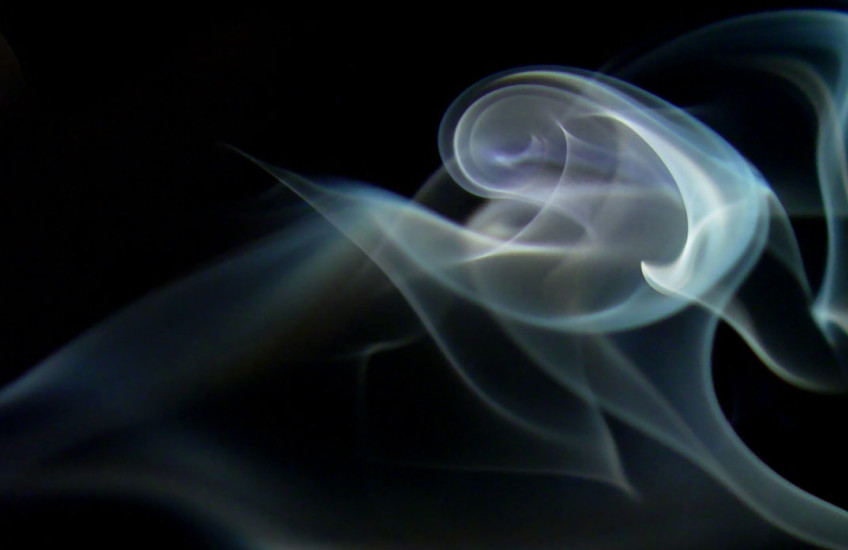 Swirling spiral of smoke