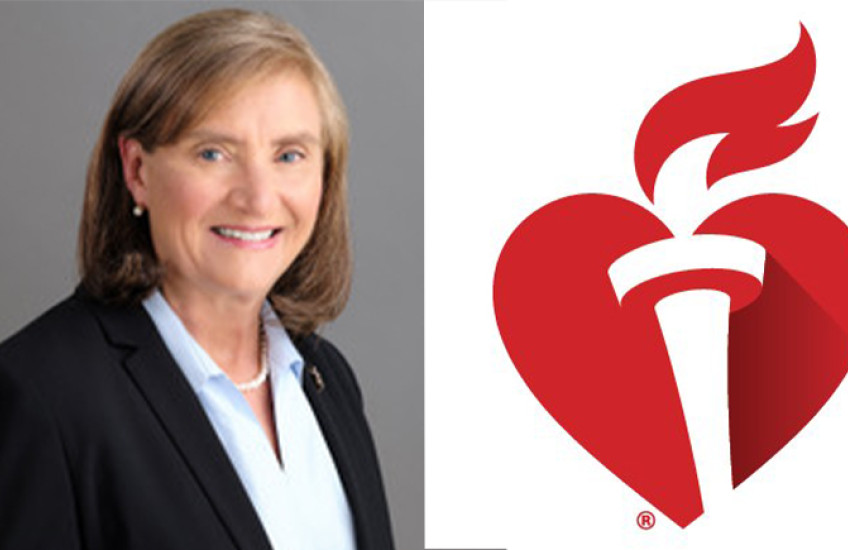 Christine Seidman and the American Heart Association logo
