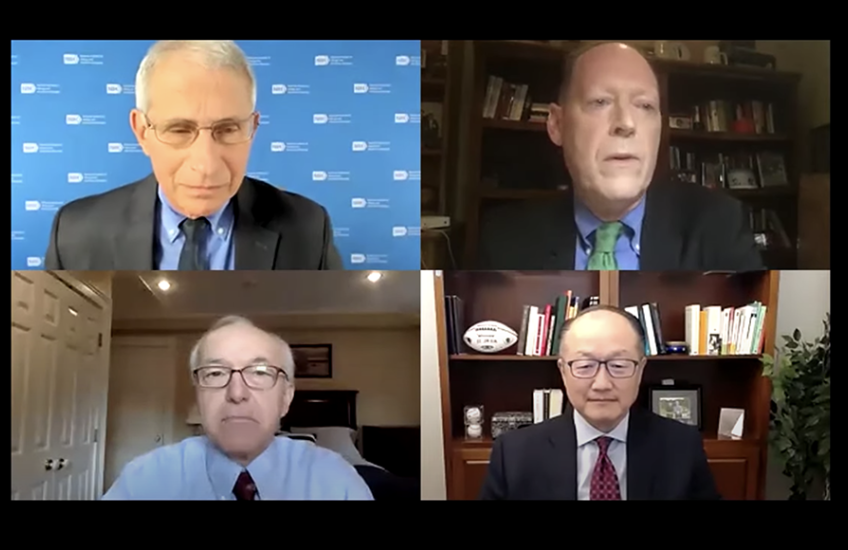 A screenshot of four people in a webinar.