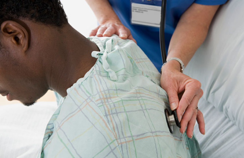 Image of patient being examined. 