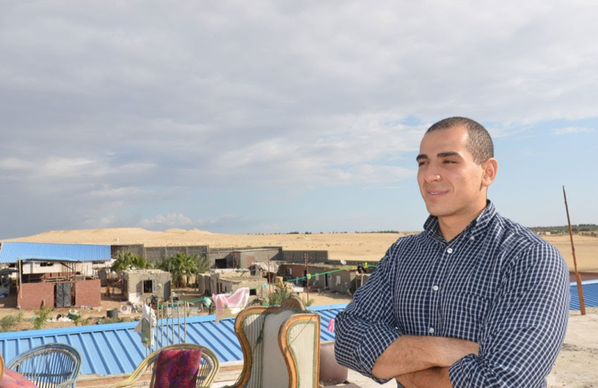 Arsani William in a desert