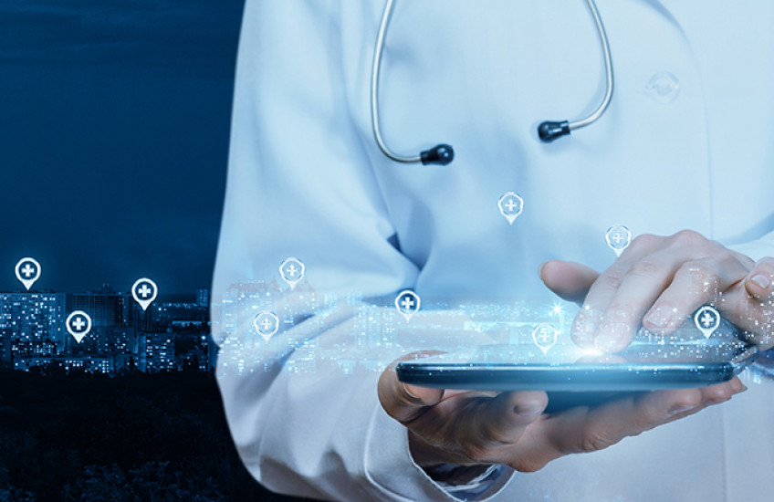 Doctor with tablet
