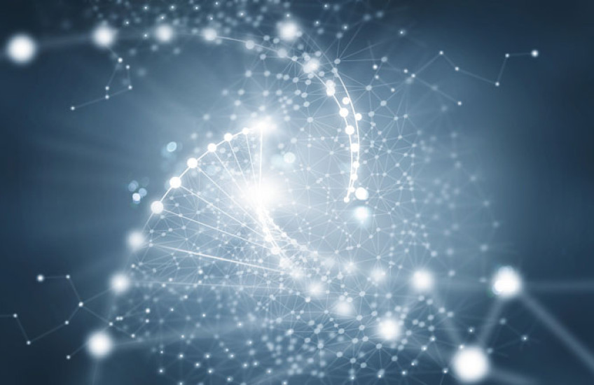 Abstract of DNA spiraling to center of image