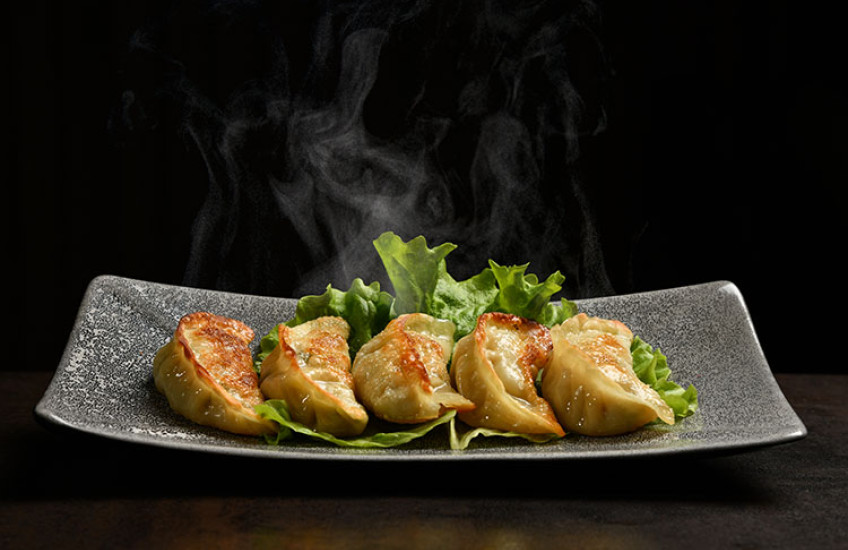 steaming food on plate