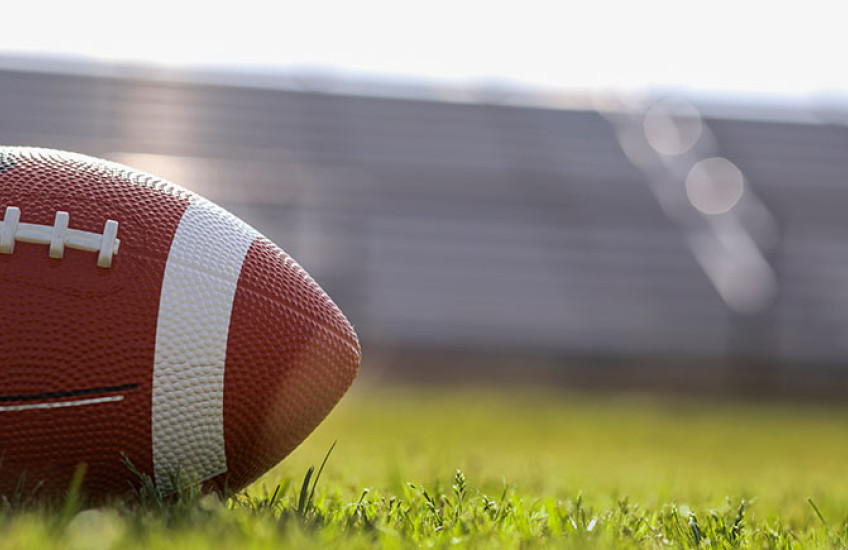 Close up photo of a football