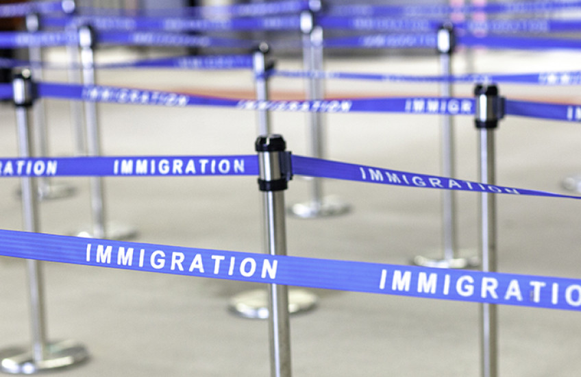 stanchions for immigration line