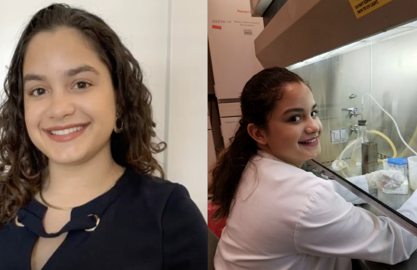 Rocio Nunuz Pepen headshot and in the MGH lab