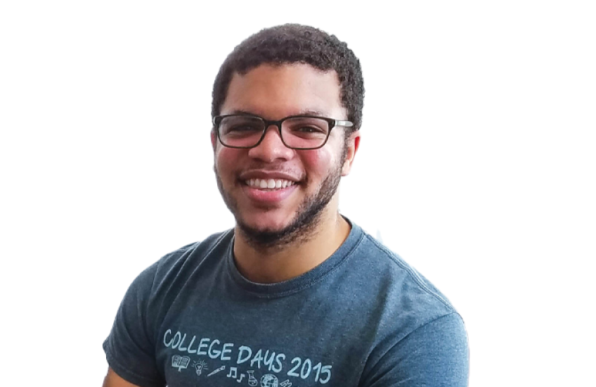 head shot of xavier du maine on white background