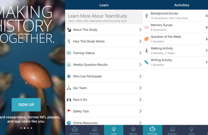 TeamStudy App Supports NFL Players Health Research