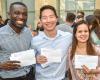 3 HMS students together holding their Match letters 