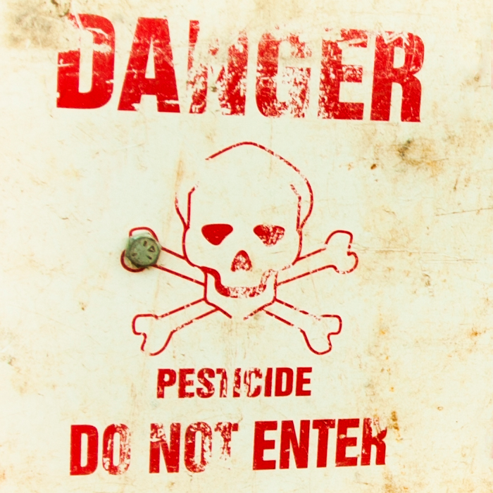 danger sign with skull and crossbones