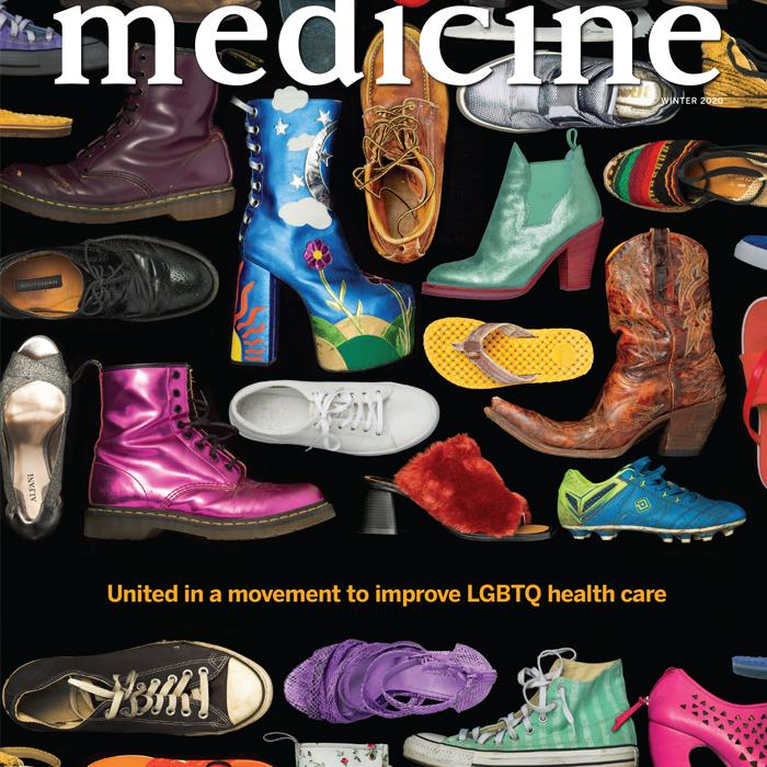 Winter 2020 cover showing an array of shoes of varying colors and styles