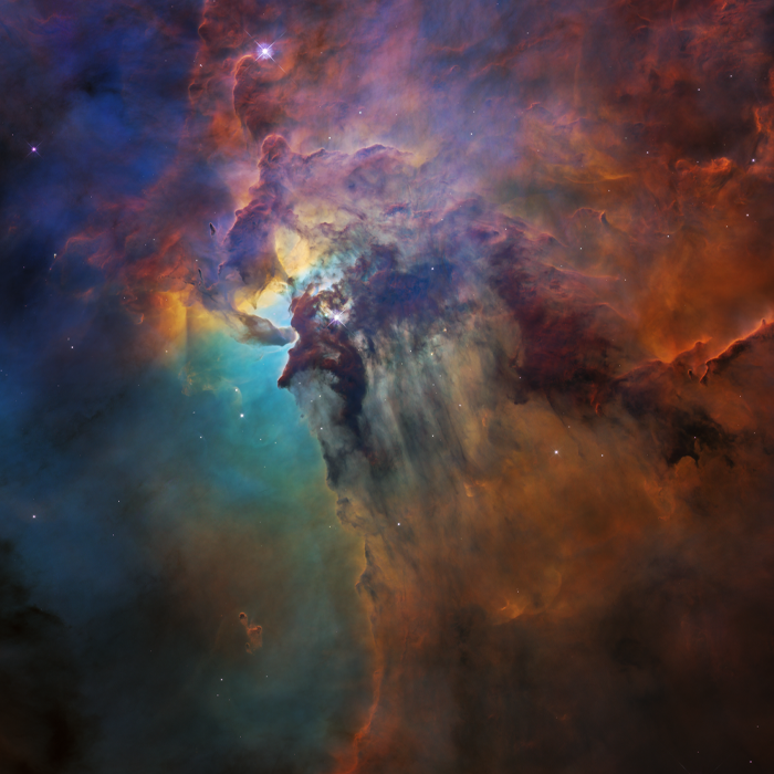 The Lagoon Nebula photographed by the Hubble Space Telescope in 2018