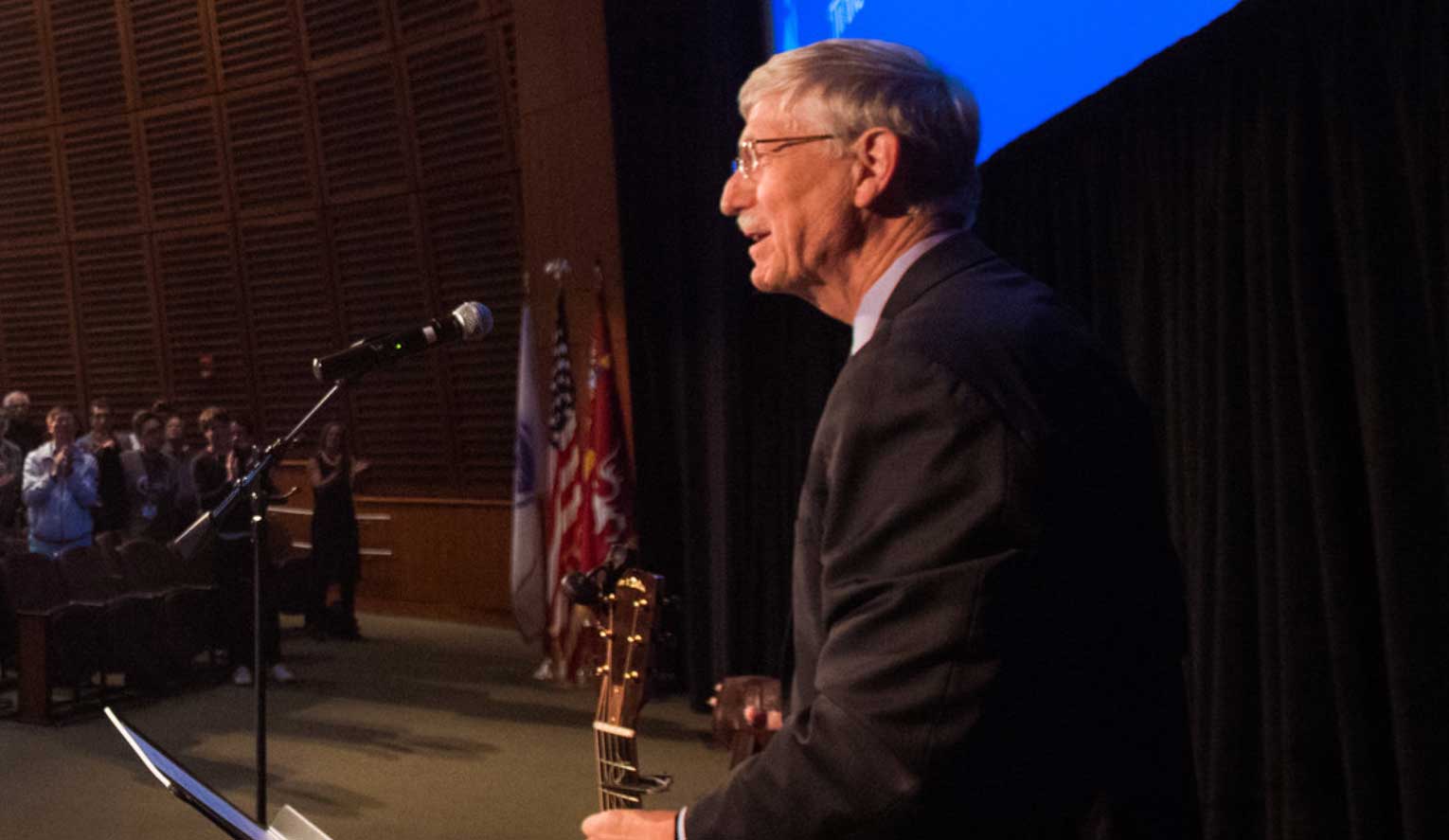 Francis Collins with guitar 