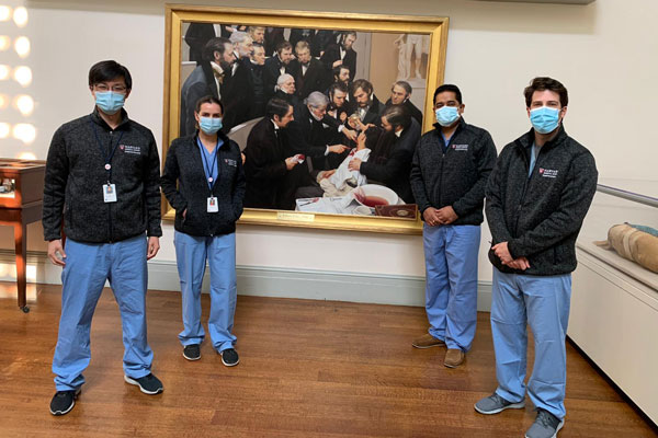 Photo of the HealthTech fellows inside MGH 