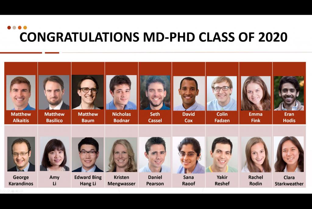 Screen shot of MD-PhD grads