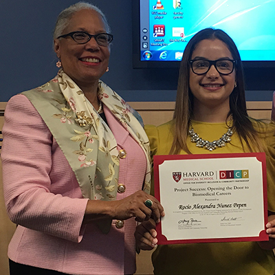 Dr. Sheila Nutt with Rocio Nunez Pepen following her final presentation as Project Success intern